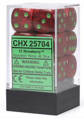 Chessex Dice: 16mm D6 12ct Speckled Strawberry CHX25704